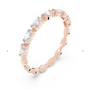 SWAROVSKI Matrix Vittore ring - Marquise cut, White, Rose gold-tone plated sz 50